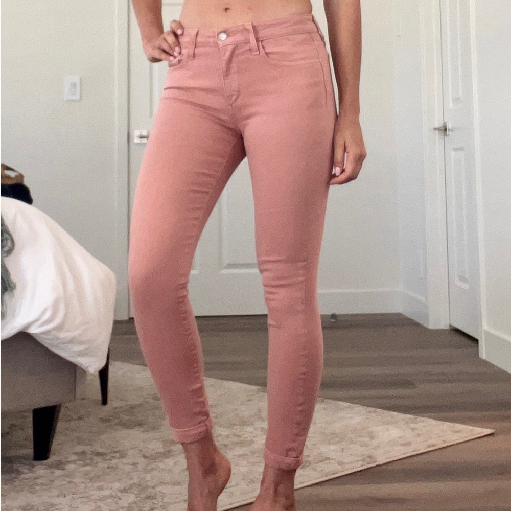 Joes Jeans The Icon Mid Rise Ballet Slipper Pink Skinny Crop Jean Size 26